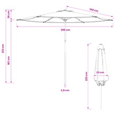 Parasolka ogrodowa 300 x 300 cm Poliester Prostokątny