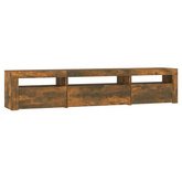 vidaXL Szafka pod TV z oświetleniem LED, przydymiony dąb, 195x35x40 cm