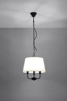 Pasteri lampa wisząca czarny matowy 3x40w e14 abażur beżowy 31-01351