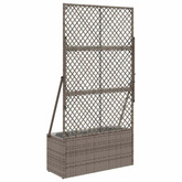 Donica ogrodowa z trellem Szary 70 x 30 x 135 cm polirattan