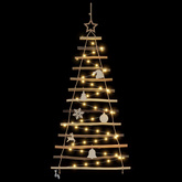 Choinka z 50 diodami LED Naturalny 120 cm jesion lite drewno