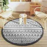 Dywan na zewnątrz, czarny, ?160 cm, PP vidaXL