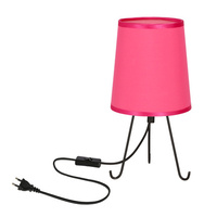 Lampka nocna Smally metalowa z abażurem różowym E14 lampa stołowa