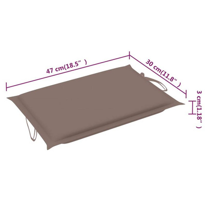 vidaXL Leżak z poduszką, szary, lite drewno akacjowe