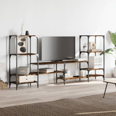 vidaXL Szafka pod TV, przydymiony dąb, 206,5x28,5x95 cm