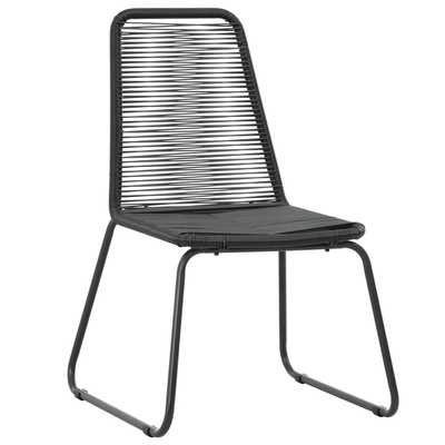 9-częściowy zestaw mebli ogrodowych, rattan PVC, czarny