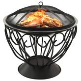 vidaXL Palenisko i grill 2-w-1, z pogrzebaczem, 59x59x60 cm, stal