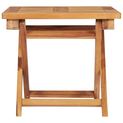 vidaXL Leżaki ze stolikiem i poduszkami, 2 szt., lite drewno tekowe