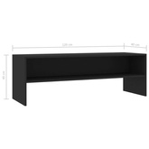 vidaXL Szafka pod TV, czarna, 120x40x40 cm, materiał drewnopochodny