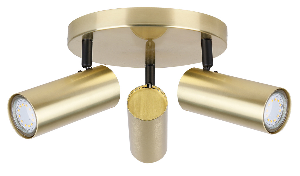 Lampa mosiądz sufitowa talerz 3xGU10 Colly 98-01726