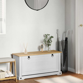 Szafka na buty Corona Biały 99 x 32 x 49 cm Lite drewno sosnowe