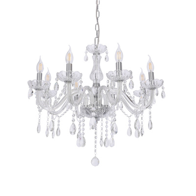 Cristallo lampa wisząca chromowy 8x40W E14 transparentny 38-30337