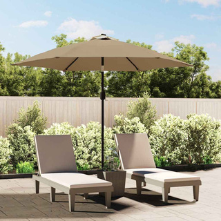 Parasol ogrodowy na metalowym słupku, 300 cm, kolor taupe