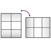 vidaXL Lustro ścienne, czarne, 50x60 cm, prostokątne, żelazo