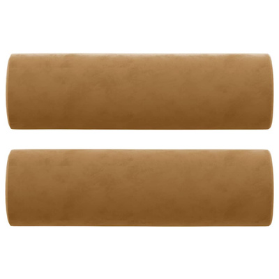 2-osobowa sofa z poduszkami, brązowa, 120 cm, aksamit