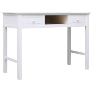 vidaXL Biurko, białe, 108x45x76 cm, lite drewno paulowni