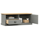 vidaXL Szafka pod TV VIGO, szara, 106x40x40 cm, lite drewno sosnowe