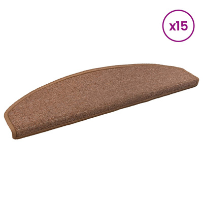 Samoprzylepne maty na schody 15 pcs brązowy 80 x 24,5 x 3,5 cm