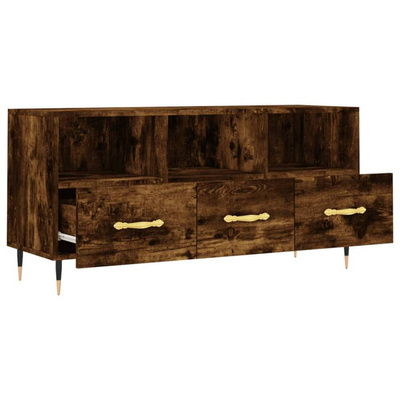 vidaXL Szafka pod TV, przydymiony dąb, 102x36x50 cm