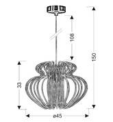 Lampa wisząca Imperia niebieska z szerokim kloszem pojedyncza do jadalni E27