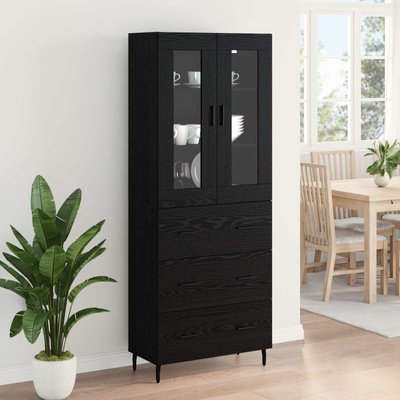 Highboard 2 szt. Czarny Dąb 69,5 x 34 x 180 cm