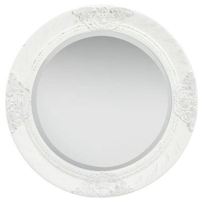 vidaXL Lustro ścienne w stylu barokowym, 50 cm, białe
