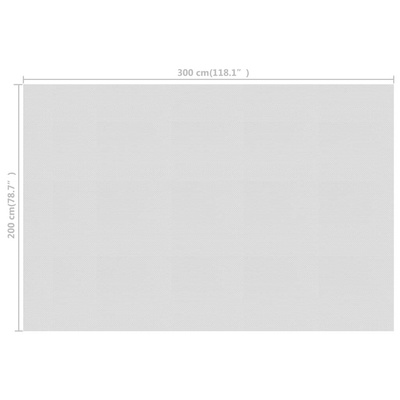 Pływająca folia solarna z PE, 300x200 cm, szara
