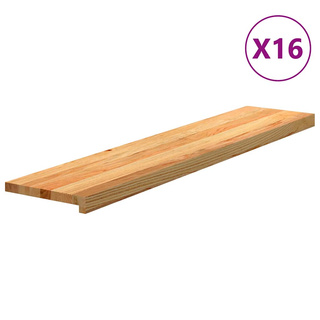 Stopnie schodowe, 16 szt. brązowe 120x30x2cm lite drewno dębowe