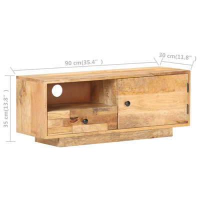 vidaXL Szafka pod TV, 90x30x35 cm, lite drewno mango