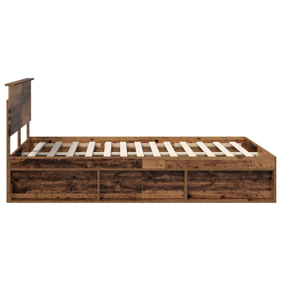 Ramka łóżka Stare drewno 135 x 190 cm Lite drewno sosnowe