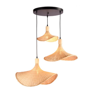 Lampa Wisząca Boho 3 Kapeluse z Bambusa Abruzzo Isabella 40cm E27