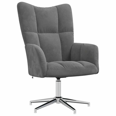 vidaXL Fotel, ciemnoszary, obity aksamitem