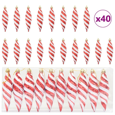 Świąteczna kula w spiralnym kształcie 40 pcs Czerwony