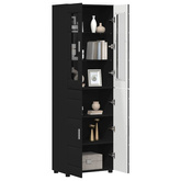 Highboard FLORIN 60 x 35 x 182 cm Czarny Drewno inżynieryjne