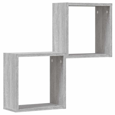 Półki ścienne 2 szt. Szary Sonoma 30x15x30 cm