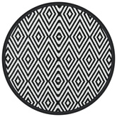 Dywan na zewnątrz, biało-czarny, ?120 cm, PP vidaXL
