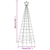 vidaXL Choinka z lampek, z kołkami, 220 kolorowych LED, 180 cm