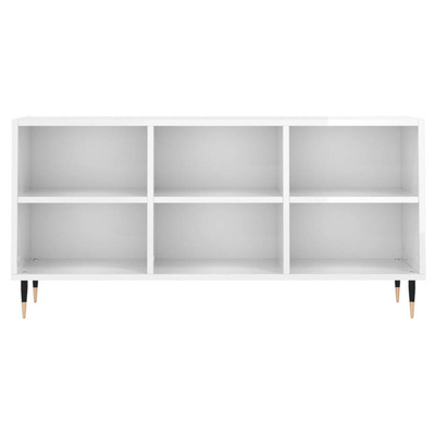 vidaXL Szafka pod TV, biała, wysoki połysk, 103,5x30x50 cm