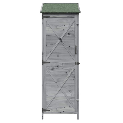 Shed ogrodowy Szary 59,5 x 56 x 176,5 cm Drewno Świerkowe