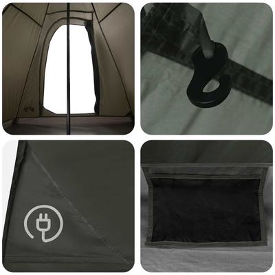 Tipi Tent Water-Resistant 3-osobowy Zielony wojskowy