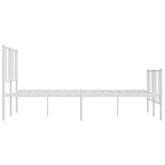 vidaXL Metalowa rama łóżka z wezgłowiem i zanóżkiem, biała, 120x200 cm model standard