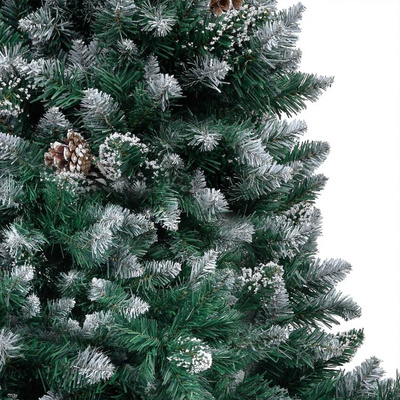 Sztuczna choinka z lampkami, bombkami i szyszkami, 240 cm vidaXL