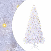 Sztuczna choinka z 300 diodami LED Biały 210 cm PVC i stal