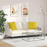 Poduszki na sofę 2 pcs Żółty 50 x 50 cm Tkanina sztruksowa