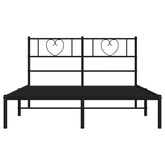 Metalowa rama łóżka z wezgłowiem czarna, 140x200 cm