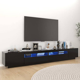 vidaXL Szafka pod TV z oświetleniem LED, czarna, 260x35x40 cm