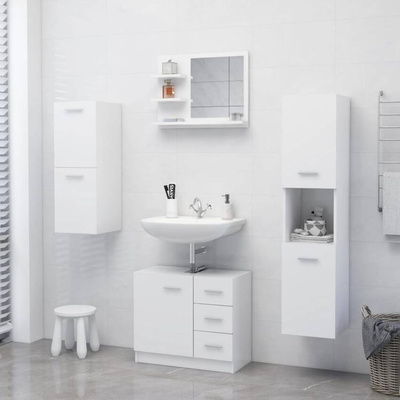 vidaXL Lustro łazienkowe, białe 60x10,5x45 cm, materiał drewnopochodny