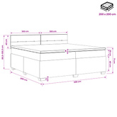Łóżko Box Spring z materacem i LED Ciemny brąz 200 x 200 cm