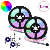 Taśma LED 2 pcs Czarny i przezroczysty 1700 mm Miedź i plastik