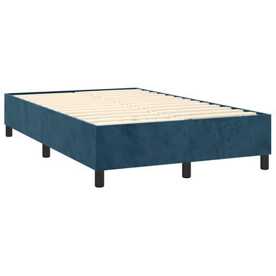 vidaXL Łóżko kontynentalne z materacem, ciemnoniebieskie, 120x200 cm model standard